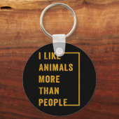 私は人よりも動物が好き1 キーホルダー (正面)