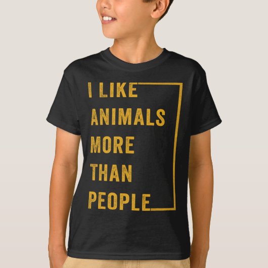 私は人よりも動物が好き1 Tシャツ (正面)