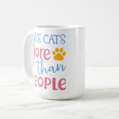私は人よりも猫が好おもしろいことわざ コーヒーマグカップ (正面左)