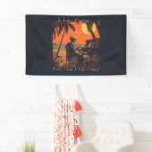 私は人よりも音楽が好き、スカルデザイン夕日 横断幕 (インサイチュ)