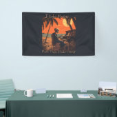 私は人よりも音楽が好き、スカルデザイン夕日 横断幕 (トレードショー)