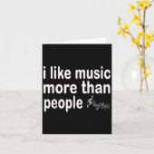 私は人よりも音楽が好シンプルきモー カード (黄色い花)