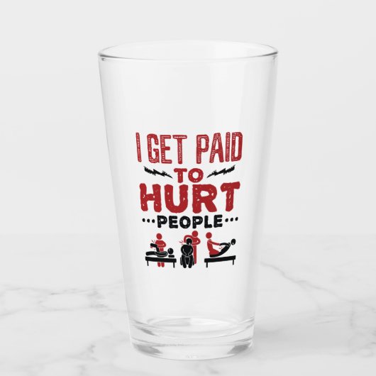 私は人を傷つけるお金を払われる タンブラーグラス (正面)