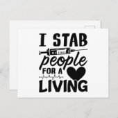 私は人を刺して透析のナースを贈る ポストカード (正面/裏面)