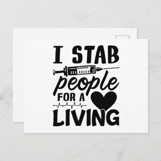 私は人を刺して透析のナースを贈る ポストカード (正面/裏面)