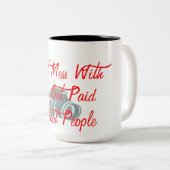 私は人を撃つのに金を払わおもしろいれる ツートーンマグカップ (正面右)