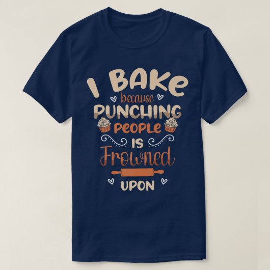 私は人を殴るおもしろいに眉をひそめる Tシャツ (デザイン正面)