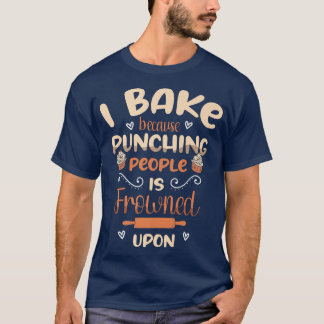 私は人を殴るおもしろいに眉をひそめる Tシャツ