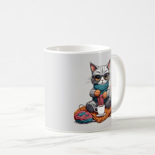 私は人を殺さないように編むおもしろマグカップ コーヒーマグカップ (正面右)