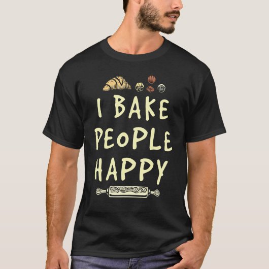 私は人を焼く幸せベーキング男女性 Tシャツ (正面)