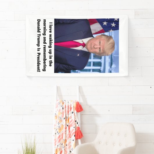 私は人気があるな朝に目覚めることを愛します 横断幕 (インサイチュ)