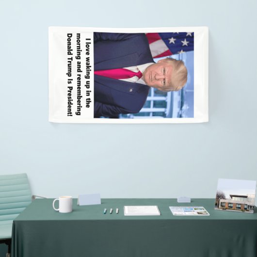 私は人気があるな朝に目覚めることを愛します 横断幕 (トレードショー)