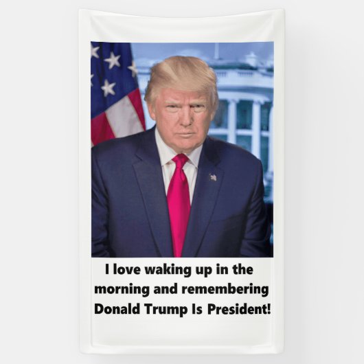 私は人気があるな朝に目覚めることを愛します 横断幕 (縦)