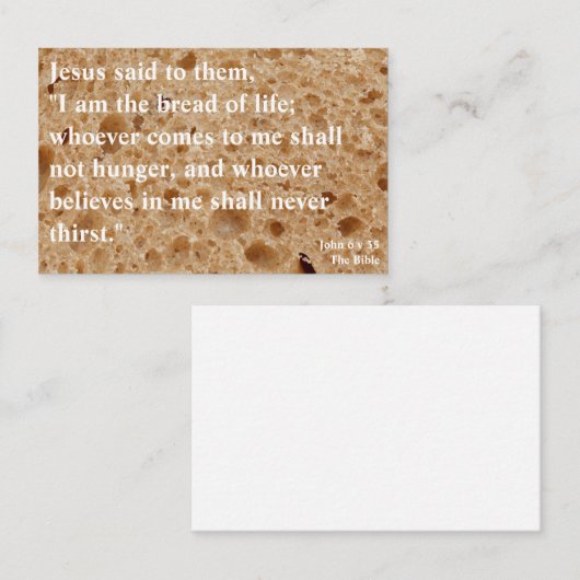 私は人生のパンだ聖書の聖句の名刺 名刺 (正面/裏面)
