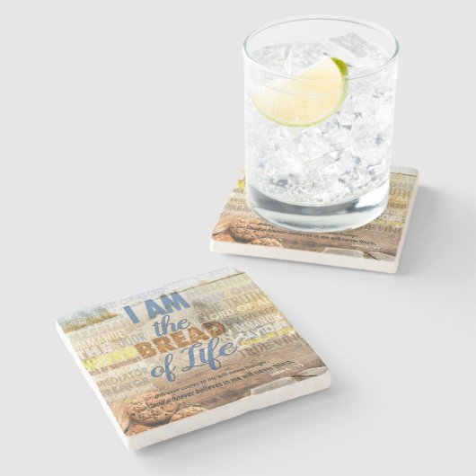 私は人生のパンだ、イエスは言った ストーンコースター (横)