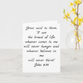 私は人生のパン・バイブル引用文 カード (黄色い花)