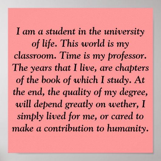 私は人生の大学の学生だ。これ… ポスター (正面)