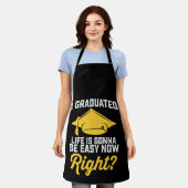 私は人生を卒業する今すぐ簡単になるおもしろい エプロン (着用した状態)