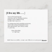 私は人生を生きる ポストカード (裏面)