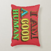 「私は人間がいい」かわいいデザイン。買今 アクセントクッション (正面(垂直))