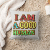 「私は人間がいい」かわいいデザイン。買今 クッション (ブランケット)