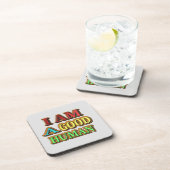 「私は人間がいい」かわいいデザイン。買今 コースター (右側)