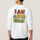 「私は人間がいい」かわいいデザイン。買今 スウェットシャツ (裏面)