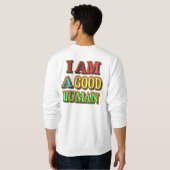 「私は人間がいい」かわいいデザイン。買今 スウェットシャツ (裏面フル)