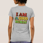 「私は人間がいい」かわいいデザイン。買今 Tシャツ (裏面)