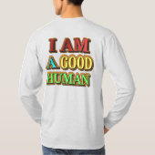 「私は人間がいい」かわいいデザイン。買今 Tシャツ (裏面)