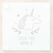 私は人間で信じません ガラスコースター (裏面)