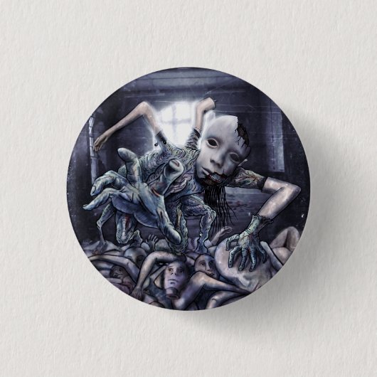 私は人間として使った不気味さ 缶バッジ (正面)