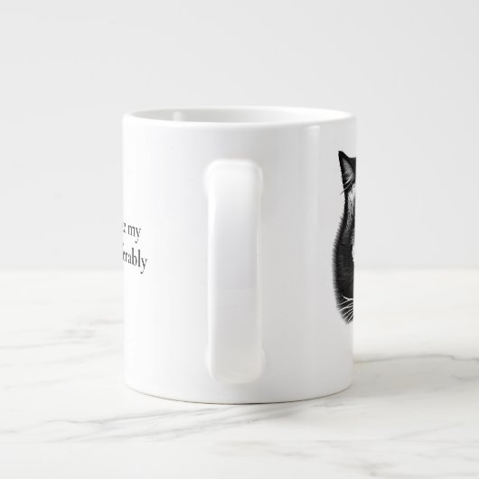 私は人間の猫のようなコーヒーが好おもしろいき ジャンボコーヒーマグカップ (裏面)