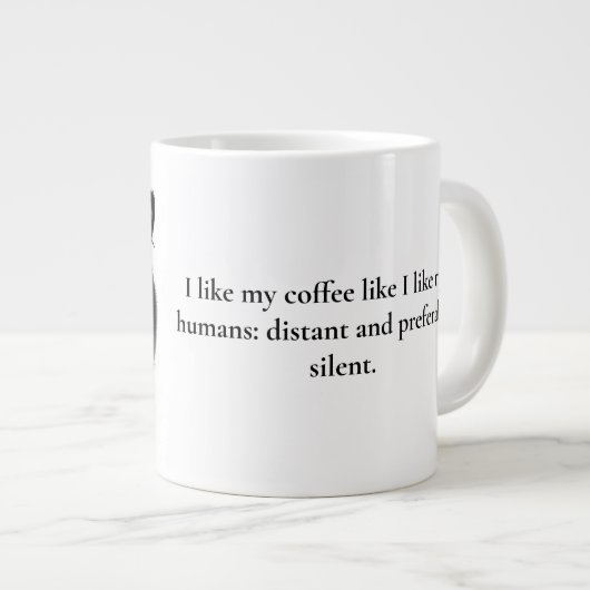 私は人間の猫のようなコーヒーが好おもしろいき ジャンボコーヒーマグカップ (正面右)