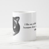 私は人間の猫のようなコーヒーが好おもしろいき ジャンボコーヒーマグカップ (正面)