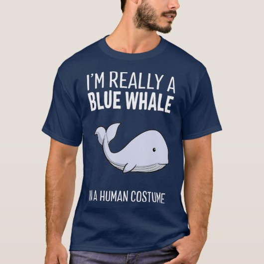 私は人間の衣装を着たブルークジラおもしろいだ Tシャツ (正面)