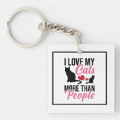 私は人間よりも猫が好きおもしろいだ キーホルダー (正面)