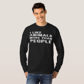 私は人間より動物が好きだ Tシャツ (正面フル)