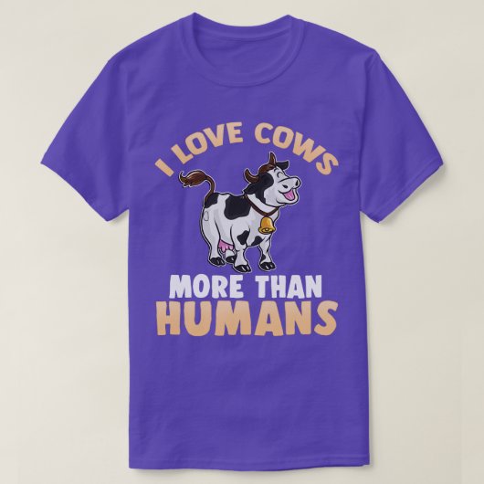私は人間より牛が好きだ Tシャツ (デザイン正面)