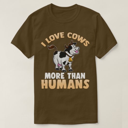 私は人間より牛が好きだ Tシャツ (デザイン正面)