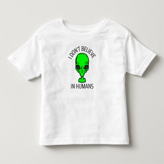 私は人間信じではない トドラーTシャツ (正面)