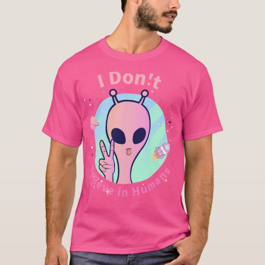 私は人間信じではない Tシャツ (正面)