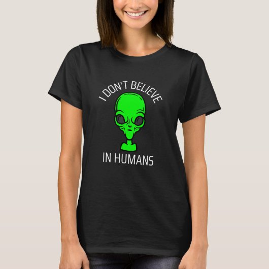 私は人間信じではない Tシャツ (正面)