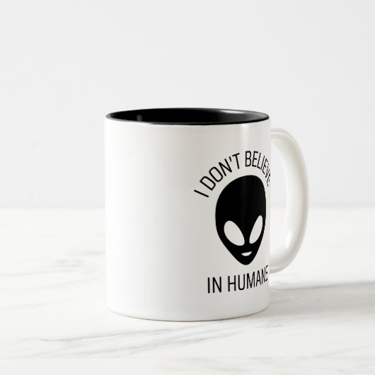 私は人間信じのコーヒマグではない ツートーンマグカップ (正面右)