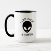 私は人間信じのコーヒマグではない マグカップ (左)