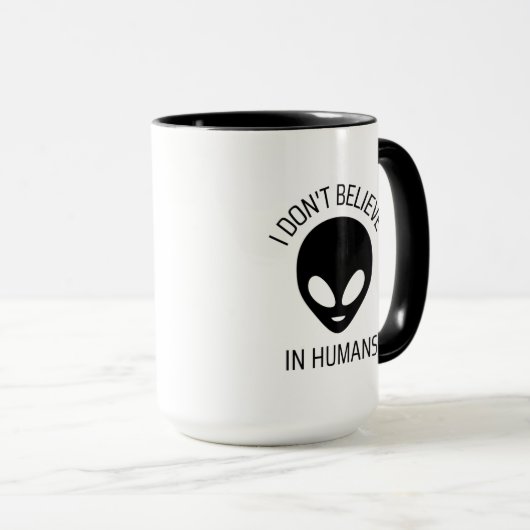 私は人間信じのコーヒマグではない マグカップ (正面右)