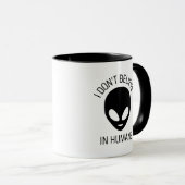 私は人間信じのコーヒマグではない マグカップ (正面右)