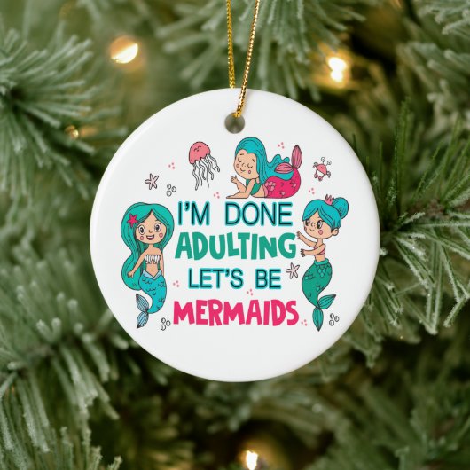 私は人魚になりましょうの姦淫を終えた セラミックオーナメント (ツリー)
