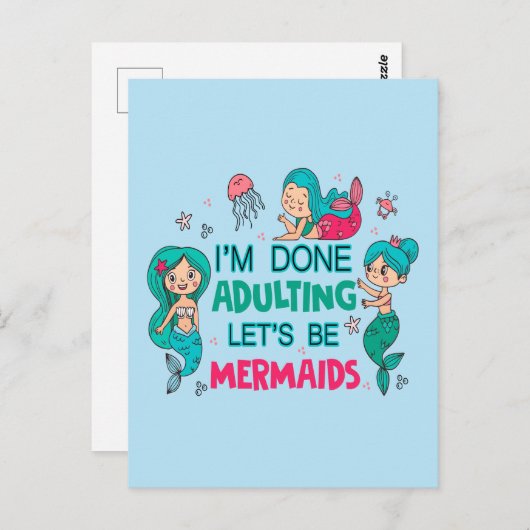 私は人魚になりましょうの姦淫を終えた ポストカード (正面/裏面)