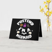 私は人魚の面白いハロウィーンの衣装ギフトであるフリ カード (黄色い花)